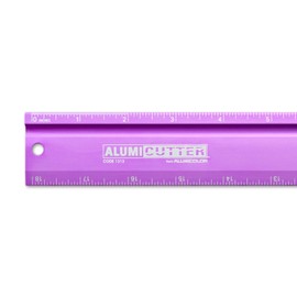 Alumicolor AlumiCutter Aluminum Straight Edge w/Blade for Office, School, Engineering and Framing, 18IN, Purple
