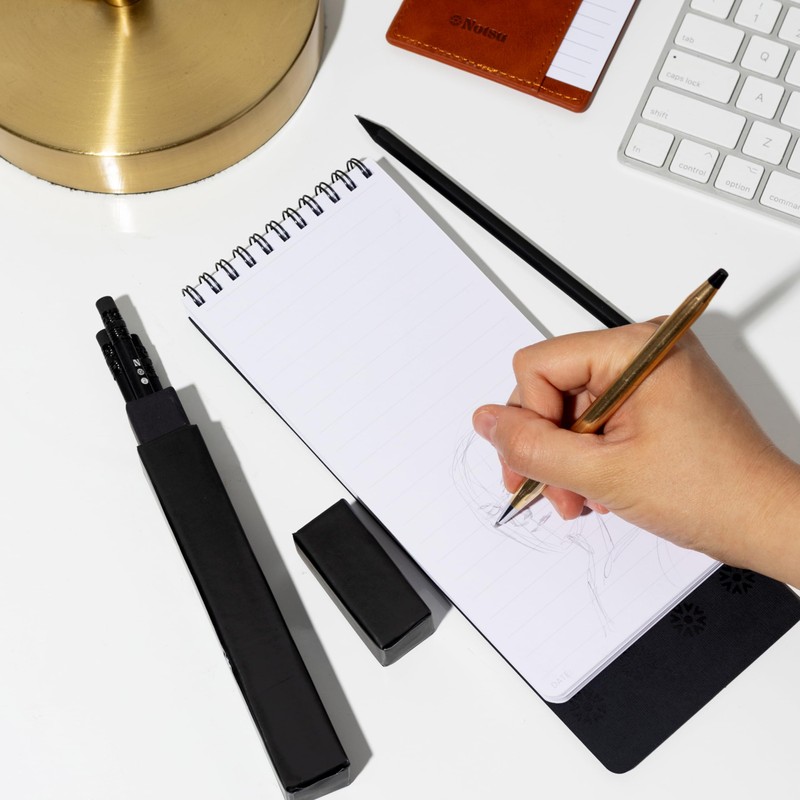 Notsu Reporter's Notebooks 2-Pack | Black Pocket Spiral Reporter Notepads