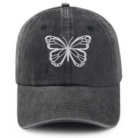 DEKIFNHG Butterfly Baseball Cap, Funny Adjustable Cotton Embroidered Dad Hat for Men Women