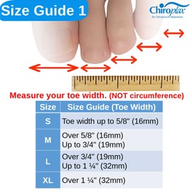 Chiroplax Toe Caps Sleeves Cushions Protectors Tubes Fabric & Gel Lining Finger Toe Separator for Bunion, Hammer Toe, Callus, Corn, Blister (Small, 5 Pack)