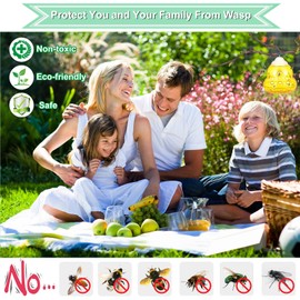 Pestvanish Wasp Trap Outdoor Hanging, Bee Traps Catcher, Effective Outdoor Wasp Killer Insect Catcher, New Upgrade Non-Toxic Reusable Hornet Yellow Jacket Trap - Yellow, 2 Pack