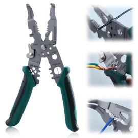 GOLD DEER 10-IN-1 Multifunctional Wire Stripper, Wire Stripper Function, Crimping Function, Wire Cutter, Stripper, Wire Stripper, Wire Stripper Tool, Electric Screwdriver, Professional Wire Stripping Tool, Fine Wire, Stripper, Electrical Tools, Electricians Pliers, Hand Tool, Band Cutter, Multi Wire Stripper, Wire Cutting