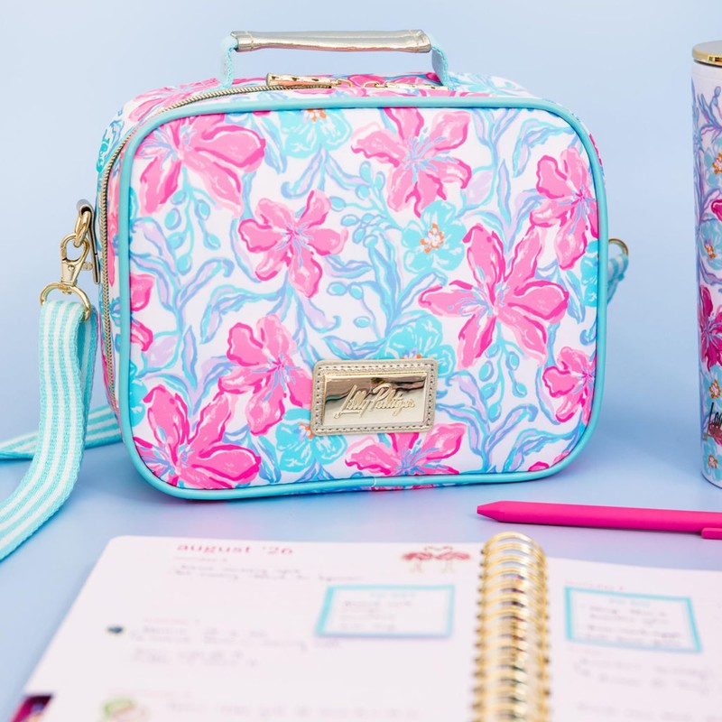 Lilly Pulitzer Insulated Lunch Box for Women, Cute Lunch Cooler