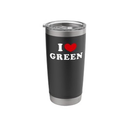 I Love Green, I Heart Green Stainless Steel Insulated Tumbler
