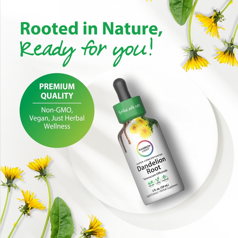 Rainbow Light Dandelion Root Extract Supplement | 2 Fl Oz