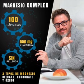 Magnesio Complex | Citrato, Oxido y Gluconato | 500 mg por Cápsula | 100 días