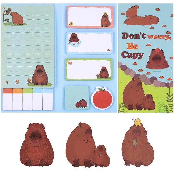 JIANTA Capybara Sticky Notes Set, 550 Sheets, Don't Worry Be