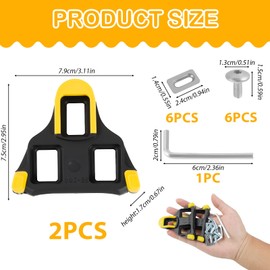 Pedal Cleats Compatible with Shimano SPD-SL SPD SH11 SH12 SH10 SH51, Professional Cycling Shoes Cleat Set Replacement for Road Bike Indoor Cycling MTB, Durable Nylon Silica Gel Anti-Slip