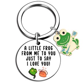 Frog Lover Gift Keychain for Him Her Couple Girlfriend Boyfriend I Love You Gifts for Wife Husband Gifts for Women Frog Themed Gift Animal Lover Gift for Friend Birthday Valentines Sweetest Day