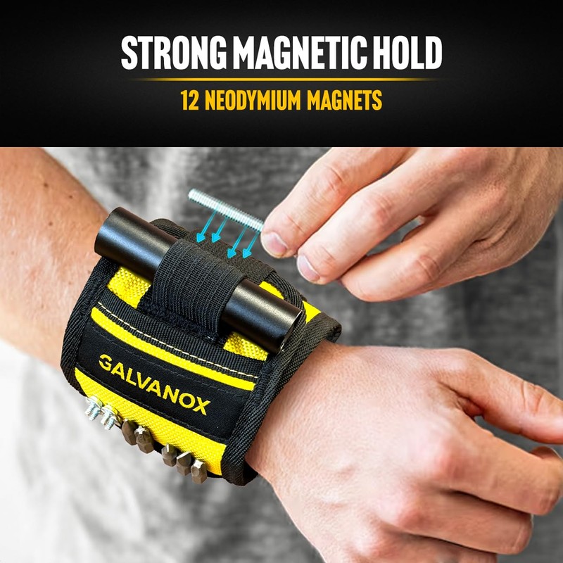 Galvanox Magnetic Wristband with Hands-Free Work Light (3-Mode) for Holding