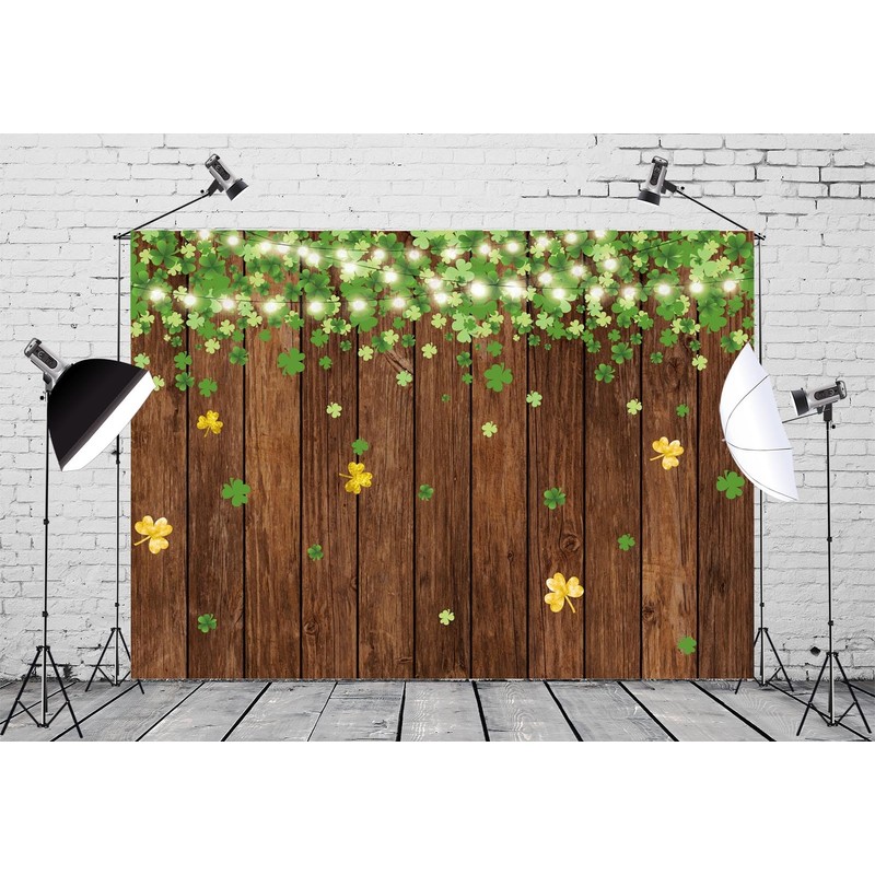 CORFOTO 5x3ft Fabric Happy St. Patrick's Day Backdrop Lucky Irish