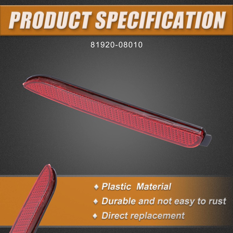 A ABSOPRO Car Rear Left Bumper Reflector Light Cover 81920-08010