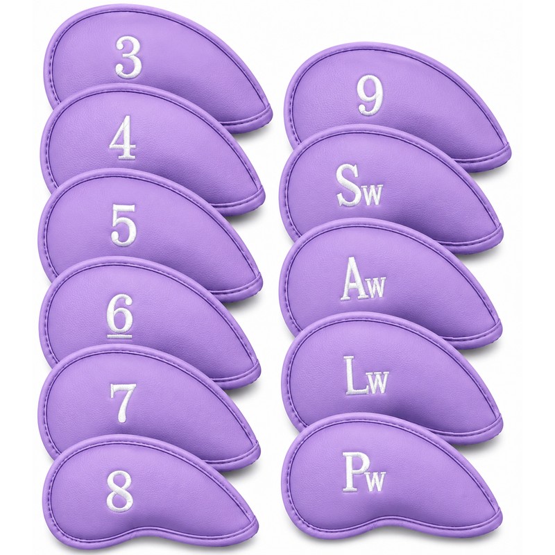Golf Iron Head Covers Numbers Synthetic Leather Headcover Deluxe Value