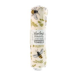 Marley's Monsters UNpaper Towels - 12 count roll, Reusable Paper Towels Cotton, Tree Free (Bees and Plants)