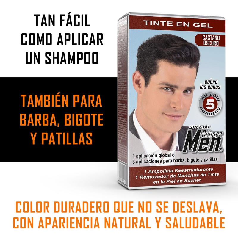 Tinte En Gel Barba Bigote Cabello Castaño Oscuro Special Men