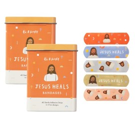 Be A Heart- Vendajes originales Jesús Sana, vendas adhesivas para niños, curitas para niños (2 latas de vendas)