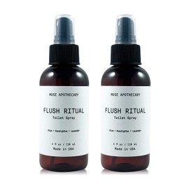 Muse Bath Apothecary Flush Ritual - Aromatic & Refreshing Before You Go Toilet Spray, 4 oz, Infused with Natural Essential Oils - Aloe + Eucalyptus + Lavender, 2 Pack
