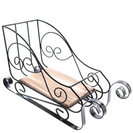 Decorative Metal Sledge in Vintage Look L 36 cm – Decorative Sledge – Wooden Sledge – Metal Sledge Size L 36 cm