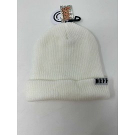 Neff Fold Beanie - White/Neon Green - OSFM - NEW WITH TAGS - White