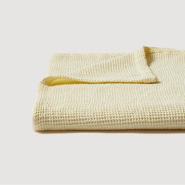 JAJU [JAJU] Cotton Waffle Single Blanket 140x170cm Lemon