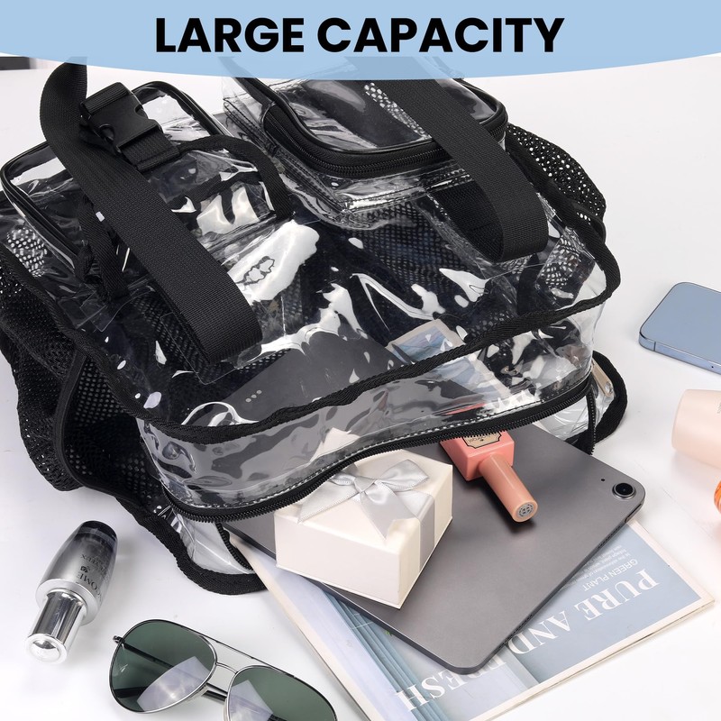 BORMELUN Clear Tote Bags for Work Shoulder Strap Stadium approved