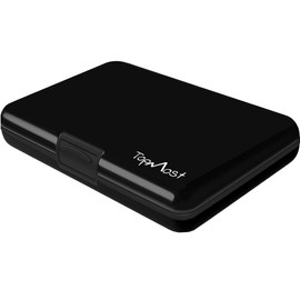 TopMost Aluminum Wallet, Card Case Wallet, Metal RFID Credit Card Holder for Men & Women, 6 Cotton Slots for 12 Cards And Bills, Rfd Protective (Black)