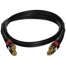 Monoprice Premium Two-Channel Audio Cable - 3 Feet - Black | 2 RCA Plug to 2 RCA Plug 22AWG, Male to Male