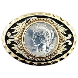 Oval Gold Color Southwest 1922 Peace Silver Dollar Belt Buckle EPBB214/61423