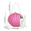 Meliyya Women's Shell Clutch Acrylic Handbag Beads Handle Chain Evening