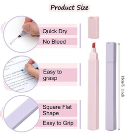 Taicols Pack of 12 Pastel Highlighters, Cute Text Marker Pens, Aesthetic Pens, Aesthetic Marker Highlighter Pen, Macaron Colours Highlighter Set, for Family School Office