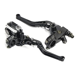 LisylineAuto Universal 7/8" 22mm Motorcycle Brake Lever Handlebar Brake Master Cylinder Clutch Levers Set Compatible with Harley Honda Kawasaki Suzuki Yamaha Motorbike Brake Lever(Black)
