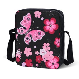 Crossbody Bag for Women, Black Cross Body Bag Women, Lightweight Shoulder Bags Women's Handbag with Adjustable Wide Strap, Cute Print Bags for Girls Ladies Mother