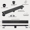 32 Inch Linear Shower Drain, Matte Black Shower Drain,Removable Grate,