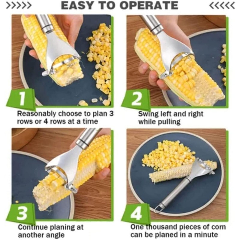 3Pcs Magic Corn Cutter Peeler, Corn Stripper Cob Stripper Tool,