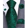 Gusleson Green Tie for Wedding Mens Silk Paisley Emerald Green