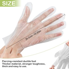 YOLUFER 100PCS Plastic Food Grade Gloves Perfect Food Handling Gloves Food Safe Disposable Gloves for Cooking and Eating