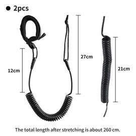 2 Pieces Black Surf Rope, Elastic Surf Rope, Surfboard Leash, Surfboard Foot Rope, Surf Accessories