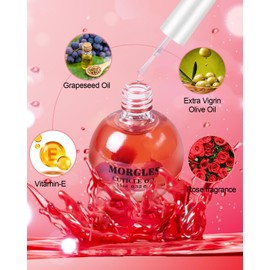 MORGLES Cuticle Remover kit, 100/180 Nail File and Nail Buffer Blocks, 1 Pcs Rose Cuticle Oil and Professional Pedicure Manicure Tools, Nipper Cutter for Fingernails and Toenails