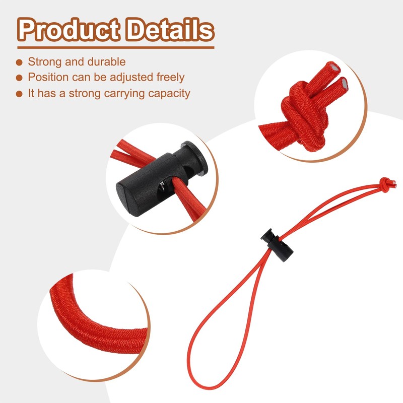 HARFINGTON 10pcs Elastic Cable Tie 9.84" Multipurpose Extra Thick Cable