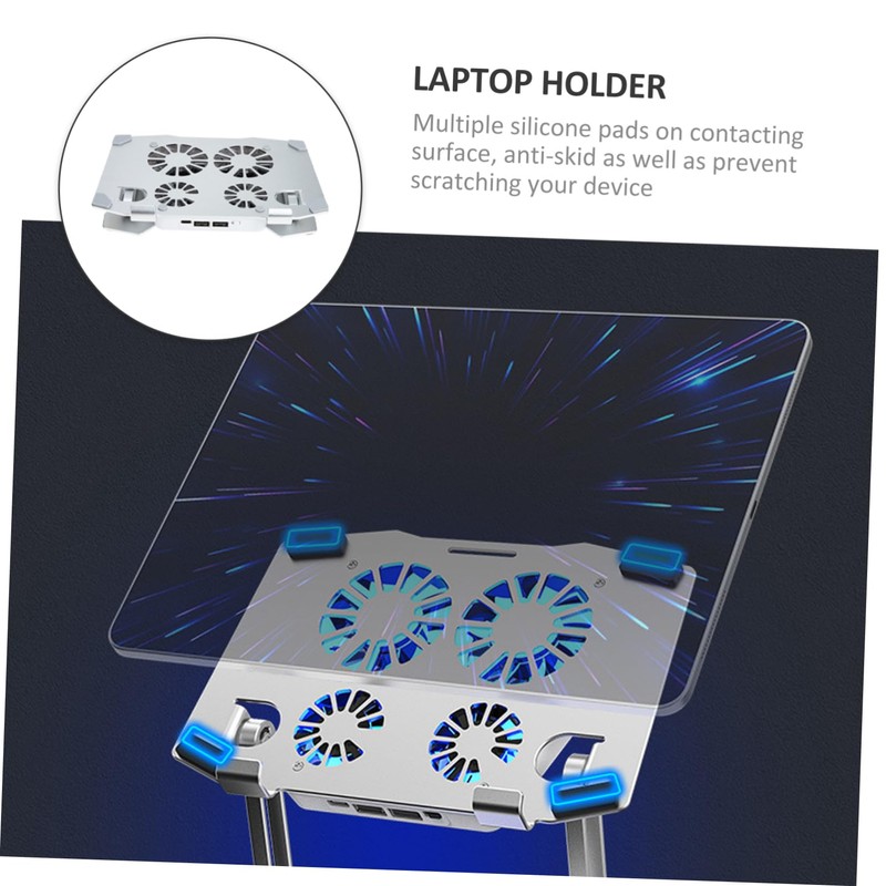 TEHAUX Adjustable Laptop Stand with Cooling Fan Ergonomic Computer Holder