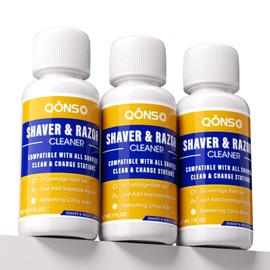 Electric Shaver Cleaning Solution - Electric Razor Cleaner，Compatible With Braun Cleaning Solution & Renew Refill Cartridges - Clipper Blade Cleaner - 3 Bottles, Makes 9 Refills