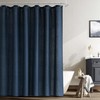 Naturoom Navy Blue Shower Curtain for Bathroom, Linen Textured Weighted