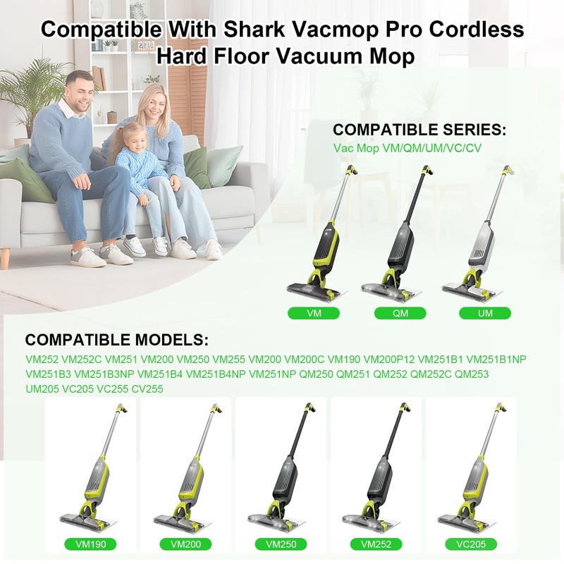 Vacmop Mop Vac Pads for Shark - Reusable Vacuum Spray