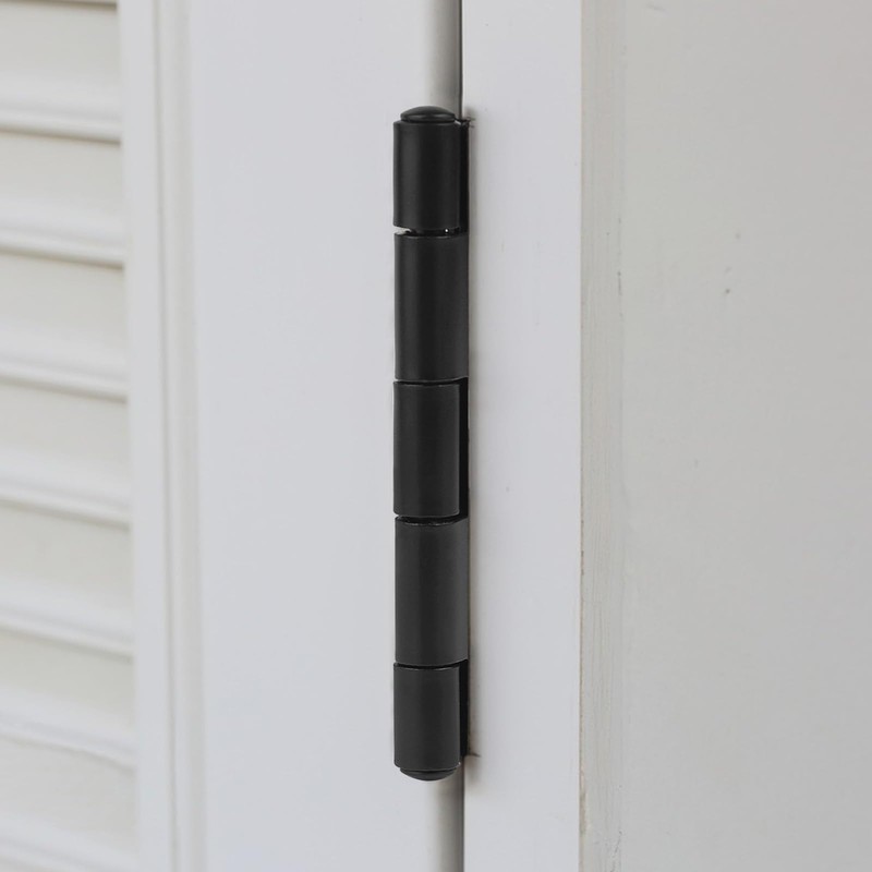 MABAHON 3 Pcs Square Corner Door Hinges, Black, Metal, Painted,