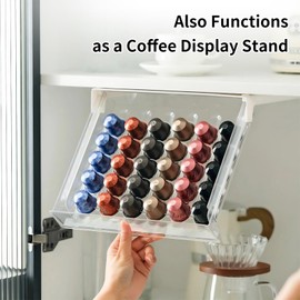 Thesurfpait - Bandeja de almacenamiento para cápsulas de café, 30 unidades, organizador de cápsulas de expreso, de plástico, compatible con cajón de cocina espresso