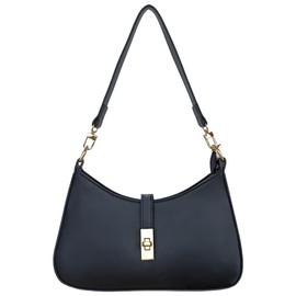 hwnnon Black Convertible Twist Lock Shoulder Bag