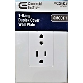 1-Gang Duplex Cover Wall Plate 205523, Smooth
