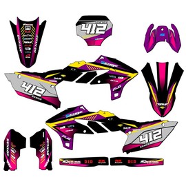 2023-2025 YZ 450 F Surge Purple Senge Graphics Complete Kit with Rider I.D. Compatible with Yamaha