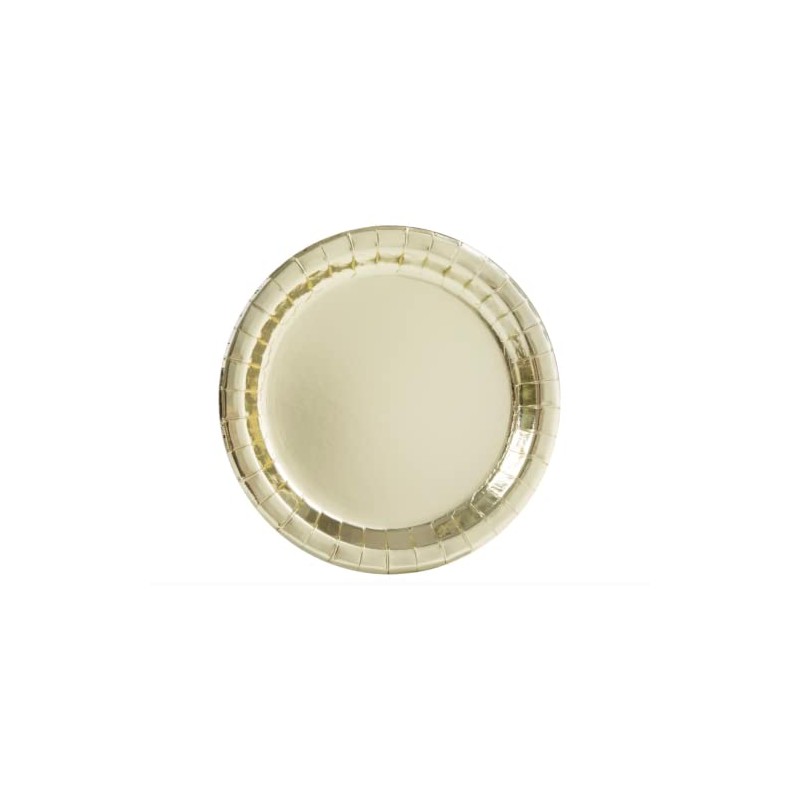 Elegant Gold Foil Round Dinner Plates - 9" (Pack of