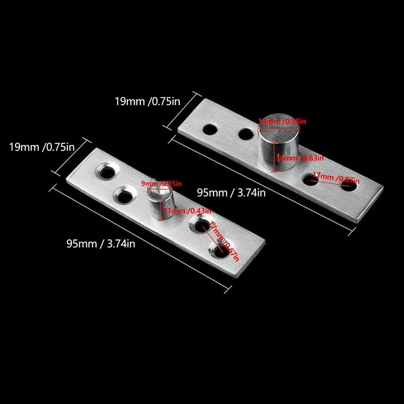 360 Degree Door Hinge 2 Pieces Rotating Door Hinge Stainless